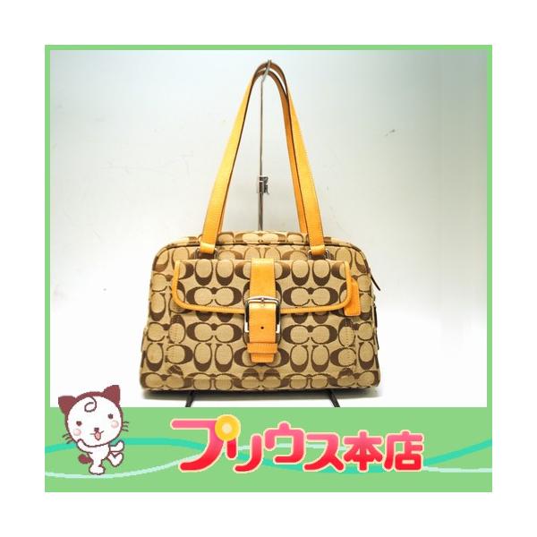 COACH コーチ　ハンドバッグ　シグネチャー　キャンバス　レザー　7080 COACH (コーチ) シグネチャー キャンバス レザー トートバッグ