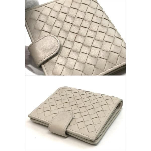 Bottega Veneta ボッテガヴェネタ イントレチャート ファッション コンパクトウォレット ミニ Veneta 二つ折り財布 ホワイト 白 二つ折り財布 レザー メンズ レディース 81 1 プリウス本店