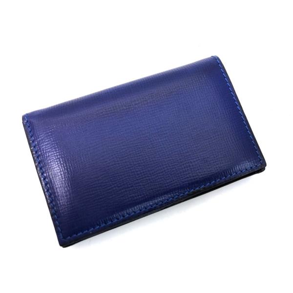 美品Valextra 名刺ケース ロイヤルブルー Valextra ヴァレクストラ カードケース 名刺入れ カーフレザー