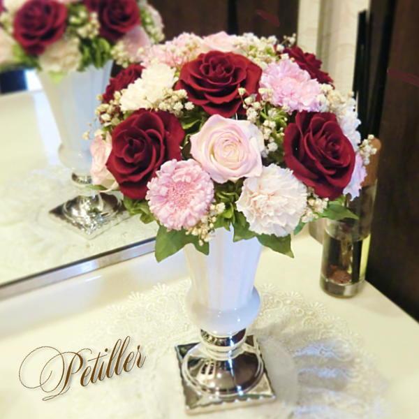 プリザーブドフラワー プレゼント ギフト 花 誕生日 アレンジメント 贈る バラ 母の日 還暦祝い 退職祝い 豪華 ぺティエ Malon 84 Malon Rose 通販 Yahoo ショッピング