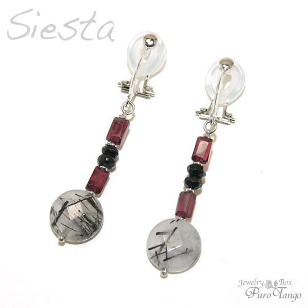 イヤリング 痛くない 40代 50代 ガーネット 1月誕生石 プレゼント