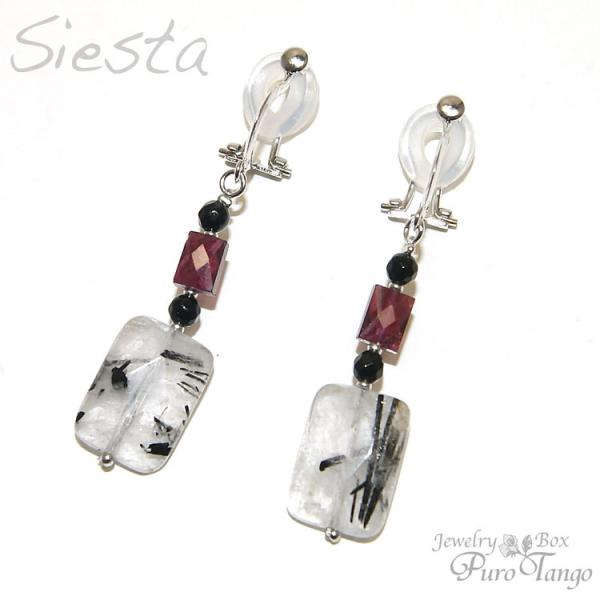 イヤリング 痛くない 40代 50代 ガーネット 1月誕生石 プレゼント