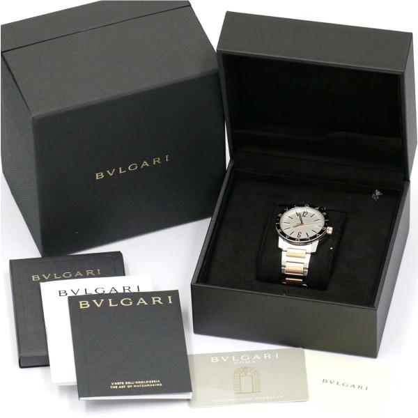 ブルガリ Bvlgari ブルガリブルガリ コンビ 39wspgd メンズ 定番から日本未入荷 腕時計 K18pg 文字盤 シルバー ウォッチ 自動巻き ピンクゴールド オートマ デイト 裏スケルトン