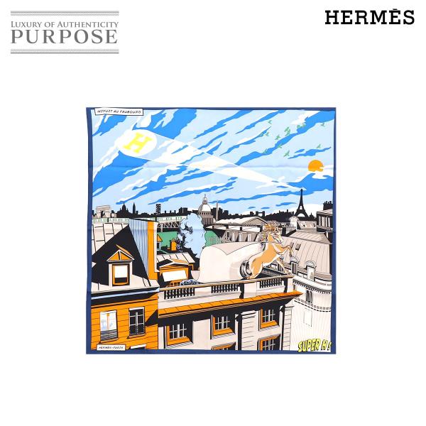 未使用 展示品 エルメス HERMES カレ 70 スカーフ Minuit Au Faubourg
