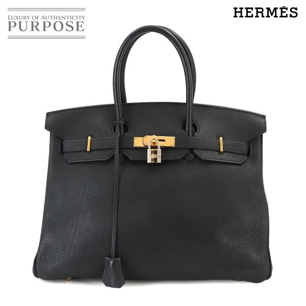 エルメス HERMES バーキン35 ハンド バッグ トゴ ブラック □E刻印 ゴールド 金具 Bi...