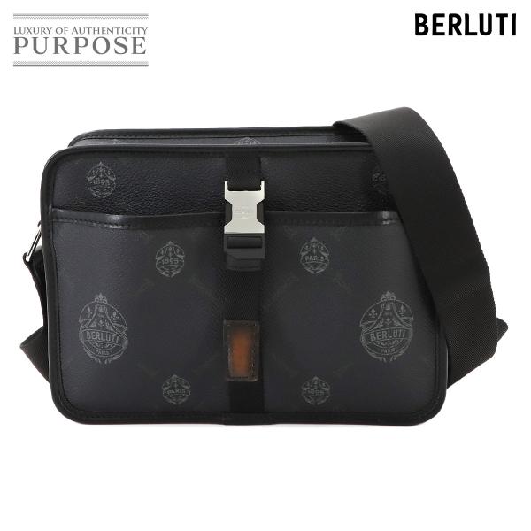 新品同様 ベルルッティ Berluti クルーザー ショルダー バッグ PVC レザー ブラック シルバー 金具 Cruiser Shoulder Bag VLP 90271033 Berluti（ベルルッティ） 新品同様 クルーザー ショルダー バッグ PVC