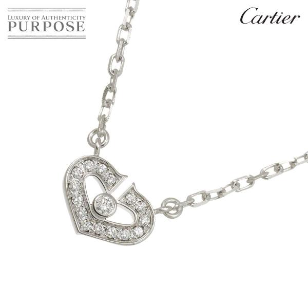 Cartier カルティエ Cハート ネックレス 39cm K18 WG ホワイトゴールド  