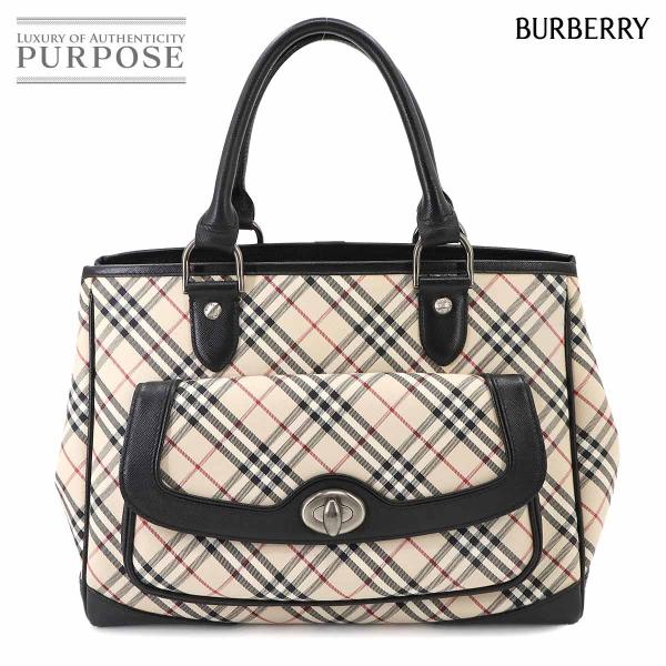 美品バーバリー ハンドバッグ レザー ブラック ノバチェック 美品 バーバリー ノバチェック レザー ワンショルダー ハンドバッグ