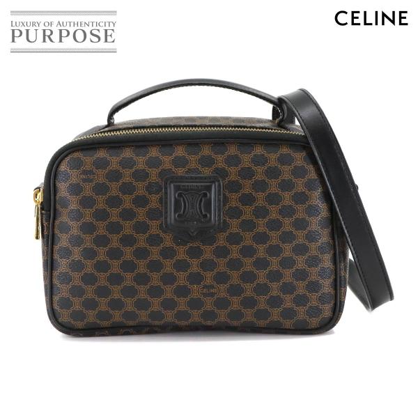 美品 セリーヌ バッグ マカダム バニティ 2way ハンド バッグ PVC レザー ブラック ブラウン レディース 90303820 【中古】ブランド CELINE（セリーヌ） 美品 マカダム バニティ 2way ハンド ショルダー