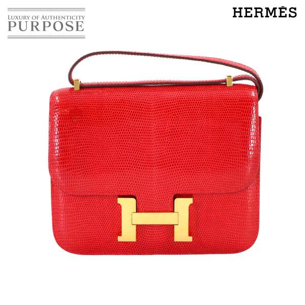 新品同様 エルメス HERMES リザード コンスタンス ミニ 18 ショルダー バッグ ルージュエキゾチック ゴールド 金具 Constance 90312032 HERMES（エルメス） 新品同様 リザード コンスタンス ミニ 18