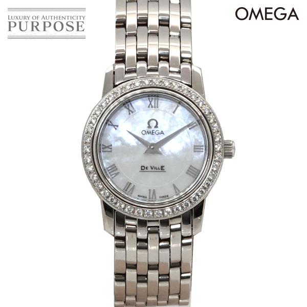 オメガ OMEGA デビル 4575 71 レディース 腕時計 ベゼルダイヤ ホワイトシェル クォーツ ウォッチ De Ville 90326376
