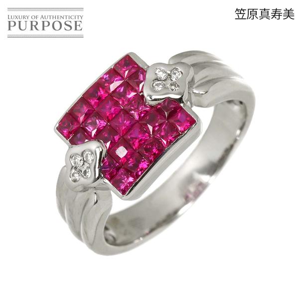 笠原真寿美 Masumi Kasahara リング 15号 ルビー ダイヤ K18 WG ホワイトゴールド 750 指輪 作家物 Ruby Ring 90333991