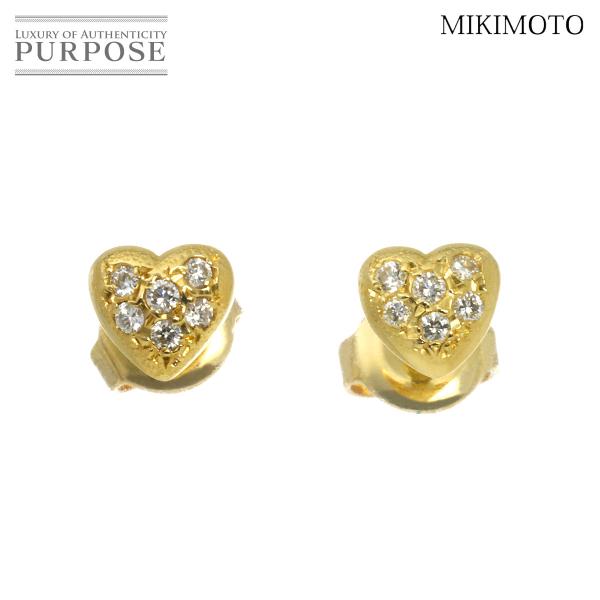 ミキモト MIKIMOTO ダイヤ 0.06ct/0.06ct ピアス K18 YG イエローゴールド 750 Earrings Pierced 90334028