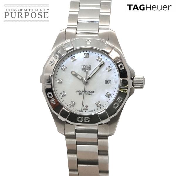 タグホイヤー TAG Heuer アクアレーサー 300m WBD1414 11P ダイヤ レディース 腕時計 デイト ホワイトシェル クォーツ Aquaracer 90335872