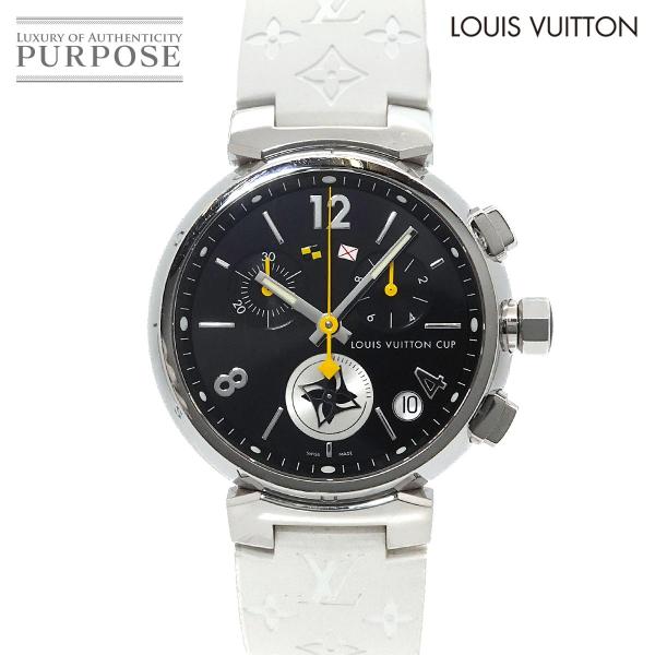 ルイ ヴィトン LOUIS VUITTON タンブール ラブリーカップ Q11BG メンズ 腕時計 クロノグラフ デイト ブラック クォーツ Tambour 90336291