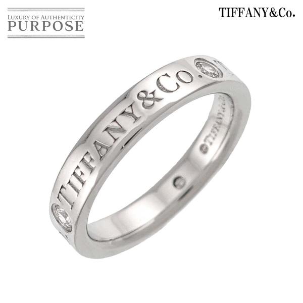 TIFFANY&Co.（ティファニー） ロゴ バンド 3号 リング ダイヤ 3P Pt