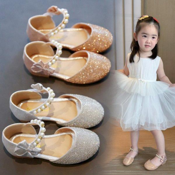 フォーマル靴 女の子 ガールズプリンセスシューズ 可愛い 子供靴 結婚式 ピアノ 発表会 入学式 通園ドレス シューズ キッズ 蝶結び キラキラ
