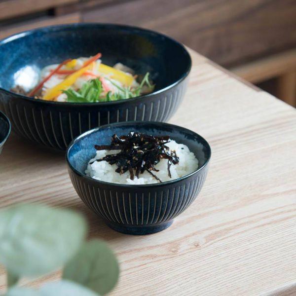 美濃焼 インディゴ十草 12cmライスボウル　　日本製