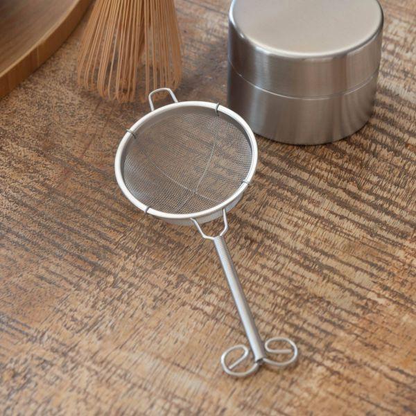 燕三条 ハンドル付き茶こし シングル 小・径約62mm 十字補強あり 抹茶粉 茶こし　　日本製