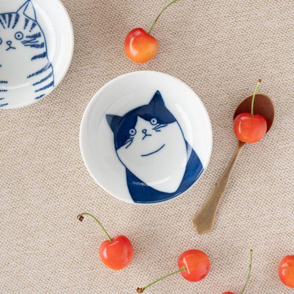 美濃焼 猫 SHICHITA シチタ 9cm豆鉢 ハチワレ　　H1762 日本製