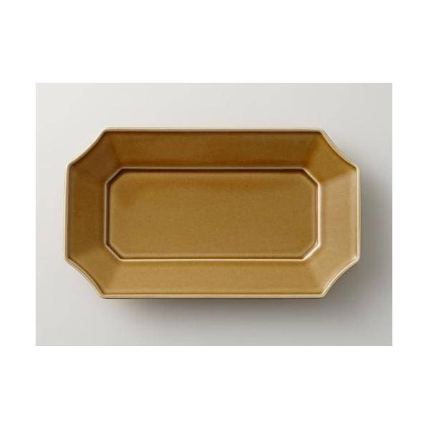 美濃焼 深山(miyama.) 瑞々 8寸すみきり長皿 うす飴(24.5x14.5cm) 日本