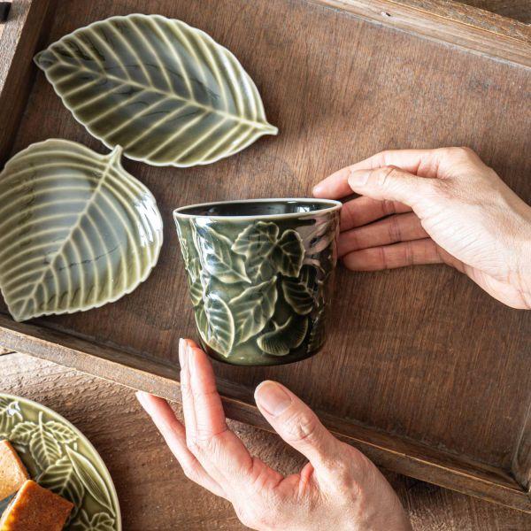 美濃焼 小田陶器 Foresta フォレスタ 8.5cmカップ グリーン　　日本製