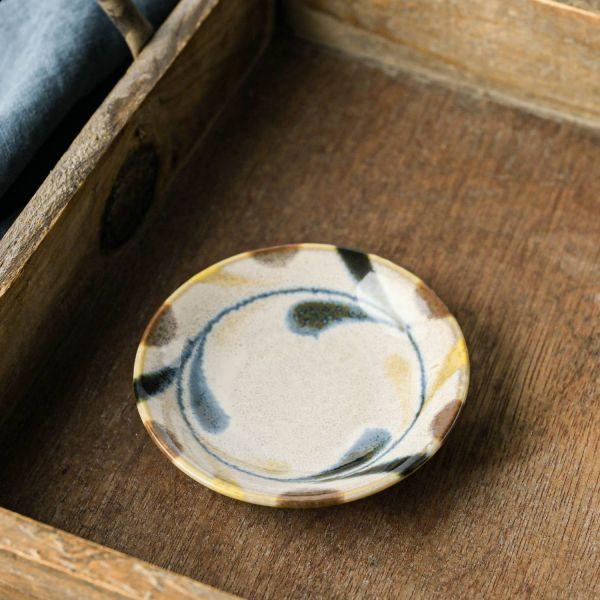 美濃焼 ブラッシュカラー small plate 黄唐草 9 cm　　日本製