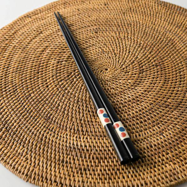 Brush Blue お箸 トンボ玉 点打 23 cm　　日本製