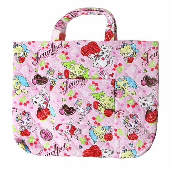 ジュエルペットのレッスンバッグ♪かわいいジュエルペットのイラスト入り！【サイズ】約W41.4×H32.4cm【素材】表地：綿中わた・裏地：ポリエステル