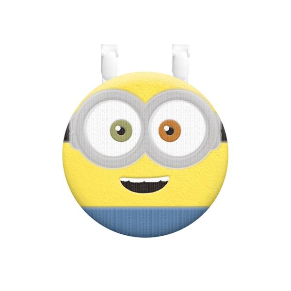 ミニオンズのかわいいどこでもポッケが登場！手触りふかふかのぬいぐるみ型のどこでもポッケです。取り付け簡単で、ハンカチやティッシュ、リップなどいろんな小物を入れられます◎【仕様】本体サイズ（耳含まず）：約W150×H150×D20mm（最大サ...