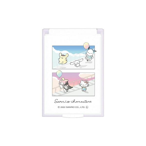 希少！SNOOPY＆FRIENDS　コミック柄　ミラー　サンリオ　日本製　未開封 CRUX（クラックス） サンリオキャラクターズ Sサイズミラー 空のお散歩