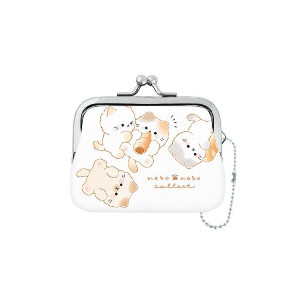 がま口コインケース ネコネココレクト柄 126115 [M便 1/4] : おなまえ