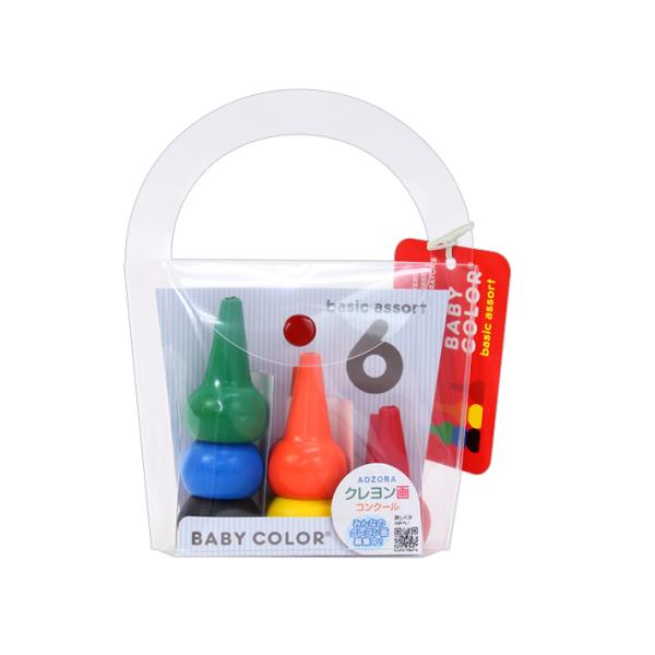 握って描くはじめてのお絵描きに。 楽しみながら覚える。握って描く事ができるので、ペンで描けないお子様にも。中が空洞なので積み木遊びをしながら色を覚えることができます。【仕様】パッケージサイズ：約W135×H180×D36mm【内容】6色セッ...