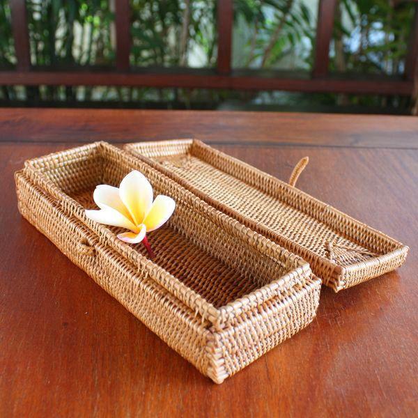 アタ カトラリーボックス（フタ付き）【バリ島のモダンアジアン雑貨