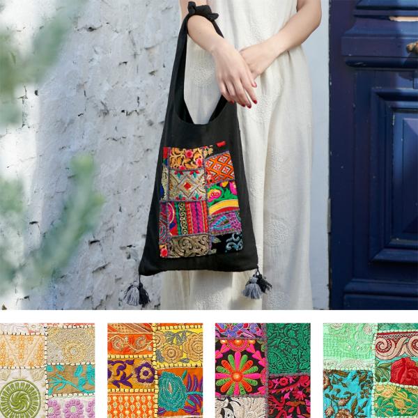 (古着)00s ショルダーバッグ インド綿　斜めがけ トート 古着)00s ショルダーバッグ インド綿 斜めがけ トート