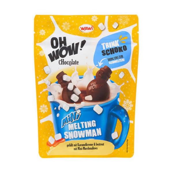 スノーバディ型の可愛いチョコレートがラインアップ。ホットミルクに入れるとゆっくり溶けてホットチョコレートに♪ キャラメルフレーバーのフィリング入りのミルクチョコレートに小粒のマシュマロ付きです。見ても味わっても楽しいアイテムです。