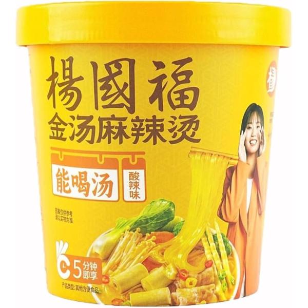 この「楊國福金湯麻辣湯（酸辣味）」は、伝統的な楊国福の麻辣湯に酸味と辛味が加わった新しい味わいのスープです。酸っぱさと辛さが絶妙にバランスを取り、しっかりとした風味が特徴的です。 酸辣味は、ピリ辛さとさっぱりとした酸味を同時に楽しめるため、...