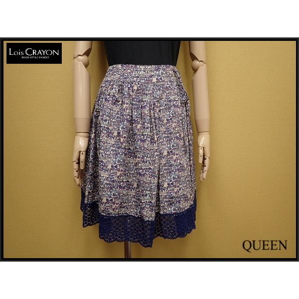 LoisCRAYON 総柄スカート・M△ロイスクレヨン/リバティ/@B2/22*5*3-17  