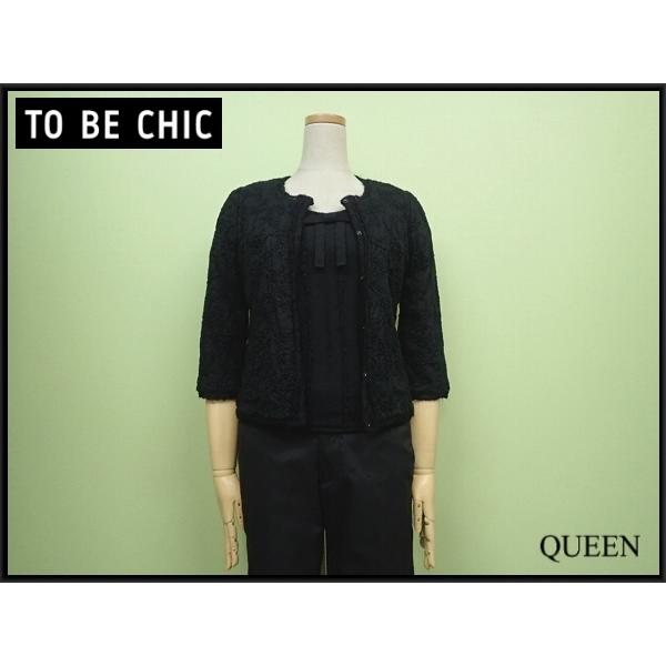 TO BE CHIC アンサンブル・2▽トゥービーシック/7分袖ジャケット 半袖 