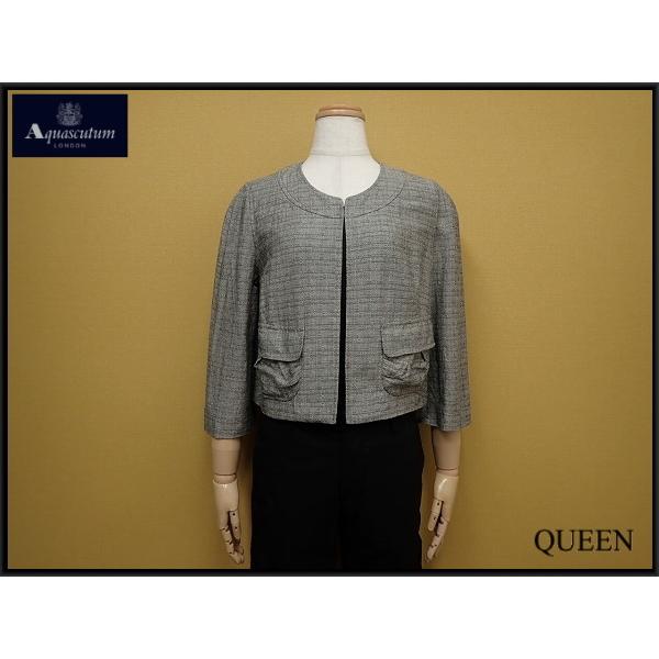 Aquascutum ノーカラージャケット・7S▽アクアスキュータム/7分