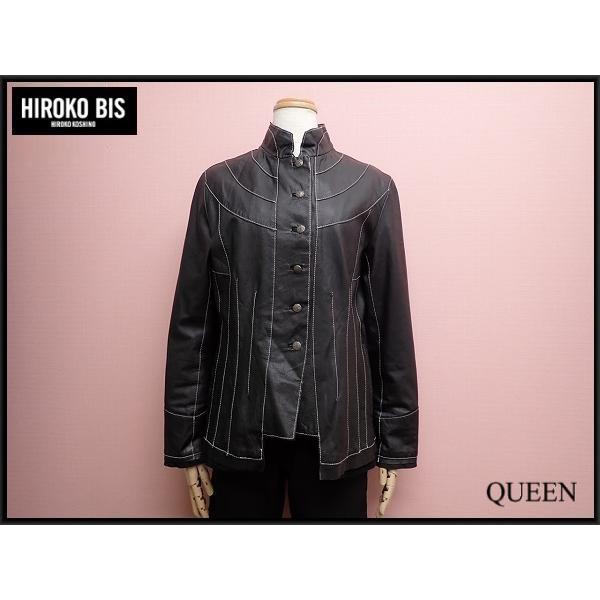 hiroko BIS ヒロココシノ レザージャケット　サイズ9 ブラック hiroko BIS ヒロココシノ レザージャケットサイズ9 ブラック