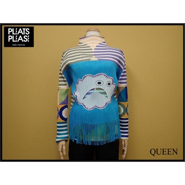 PLEATS PLEASE プリーツプリーズ カットソー サイズ3 水色 PLEATS PLEASE デザインカットソー・3△イッセイミヤケ/プリーツ
