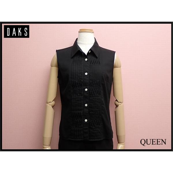 送料無料 DAKS ノースリーブブラウス・40◇ダックス/シャツ/ピンタック