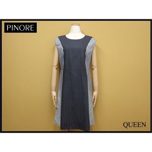 送料無料 PINORE 切替プリント ワンピース・38◇ピノーレ/22*6*2-16 