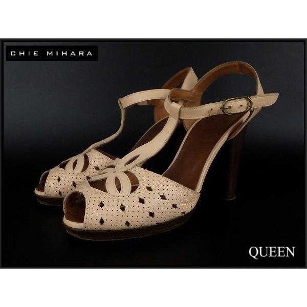 Chie Mihara レザーサンダル 23cm チエミハラ 35ハーフ 靴 パンプス ベージュ Tg 18 6 8 Queen ヤフーショッピング店 通販 Yahoo ショッピング