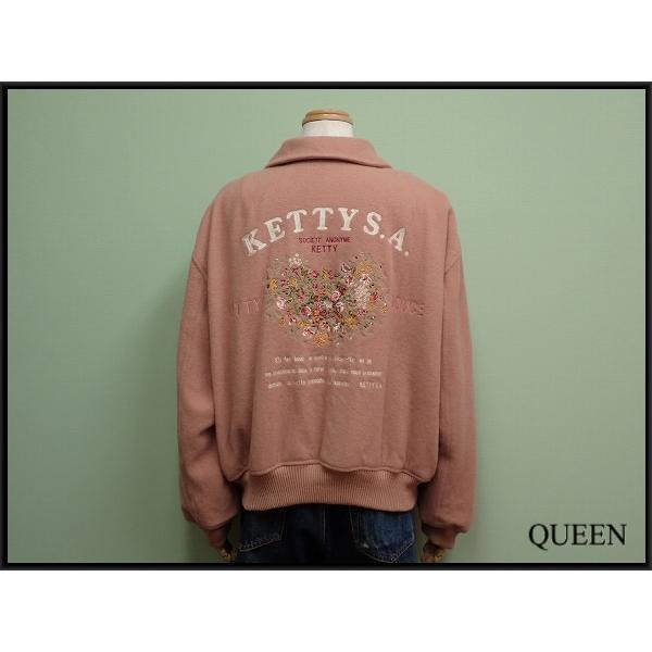 ♡KETTY ケティ♡ ブルゾン 花柄 刺繍 綿ジャンパー 美品 Mサイズ 美品】レアKETTY ケティブルゾン花柄刺繍綿ジャンパー サーモン