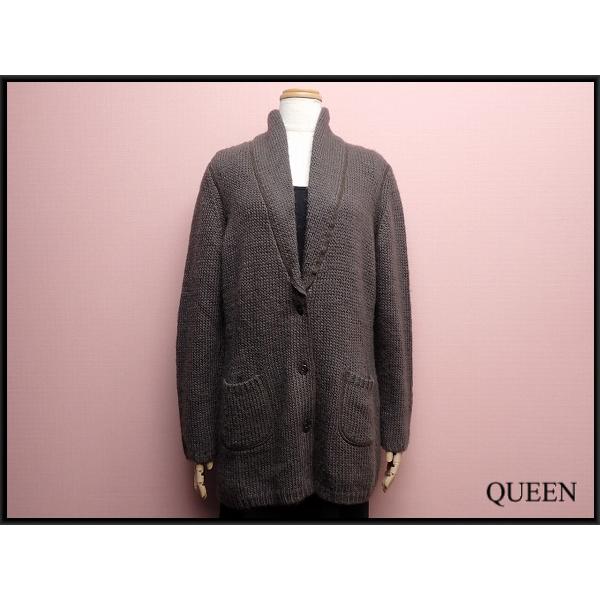 伊太利屋 ロングニットカーディガン・11□ウール アルパカ モヘア  