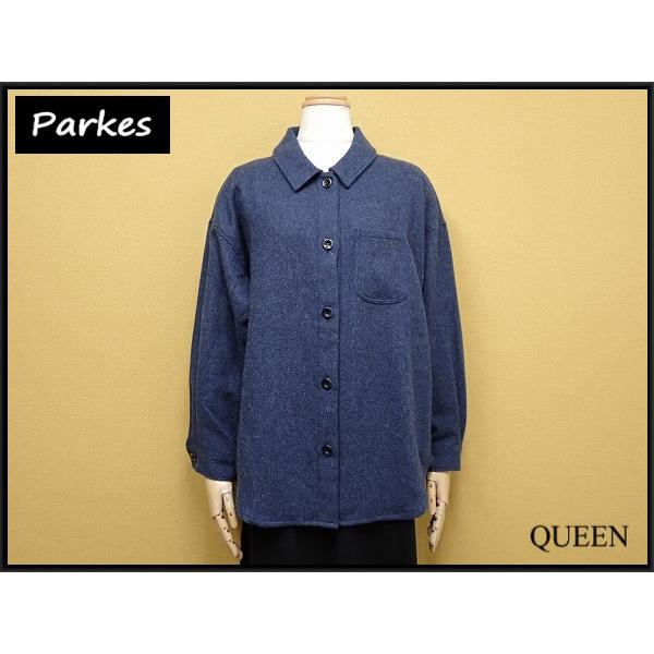 PARKES ウールシャツ・M□パークス/ワイドシルエット/日本製/ウェルベック/レディース/@B1/24*8*5-7