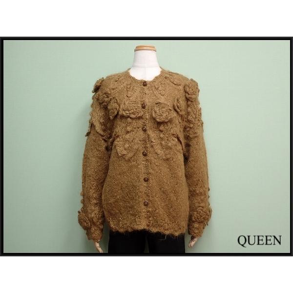 KANEKO ISAO　カネコイサオ　立体フラワーモチーフ　モヘヤ　カーディガン KANEKO ISAO（カネコイサオ） フラワーモチーフ カーディガン