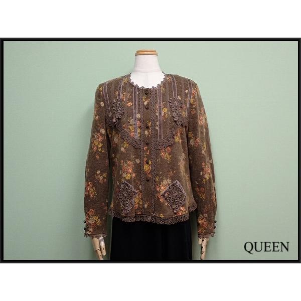 裸衣夢 カーディガン□ライム/フラワー刺繍/レース/レディース/@A1/25